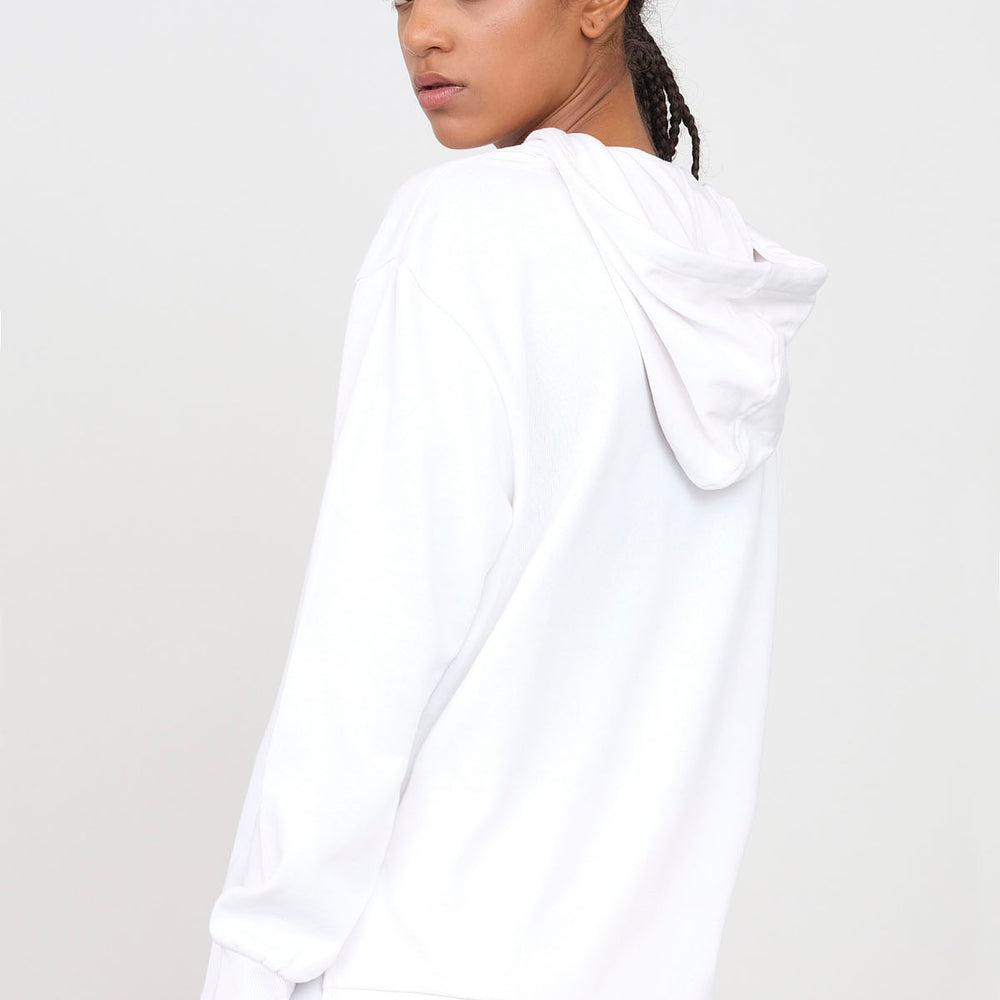 Hooded sweatshirt with side slits