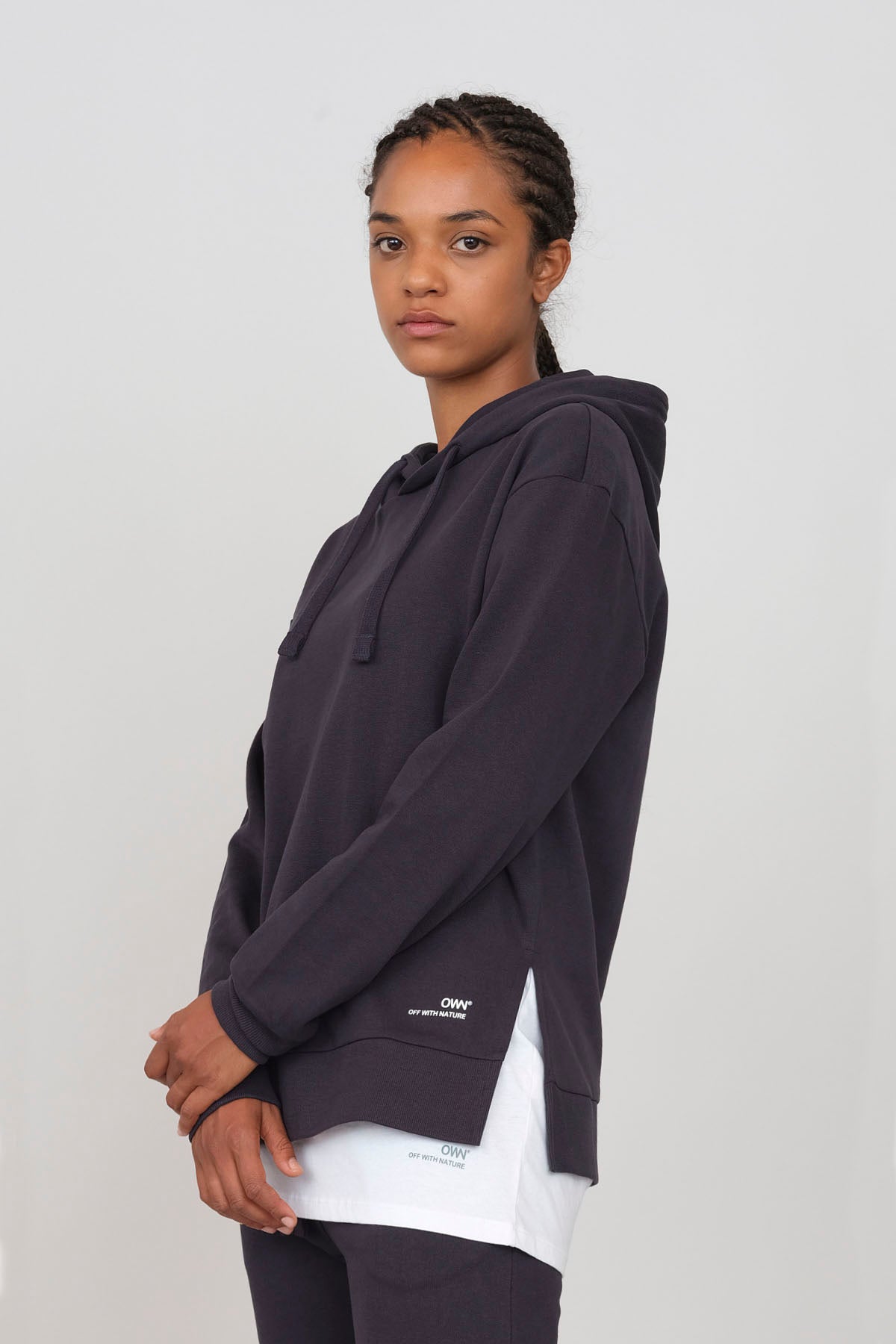 Hoodie with side slits