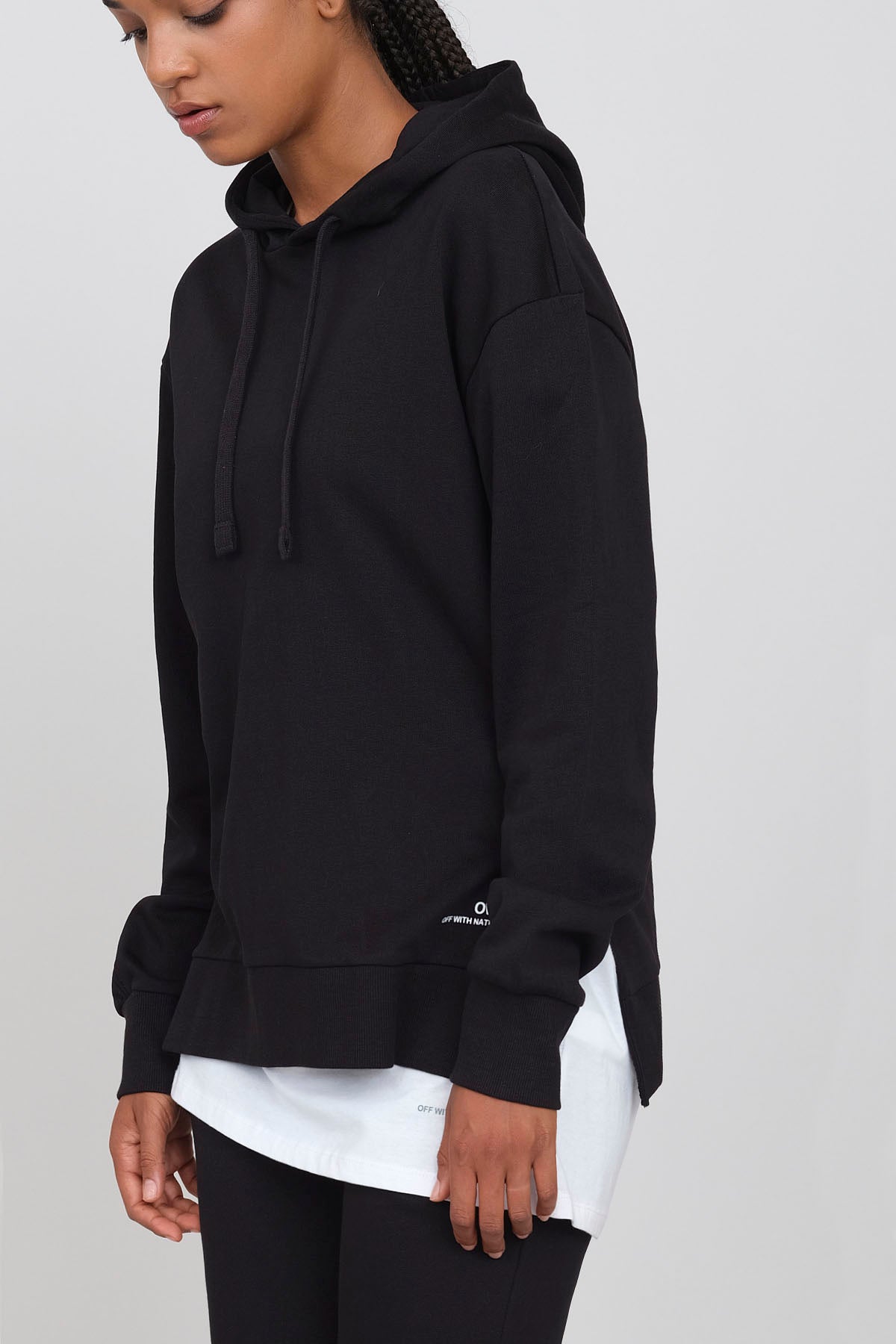 Hoodie with side slits