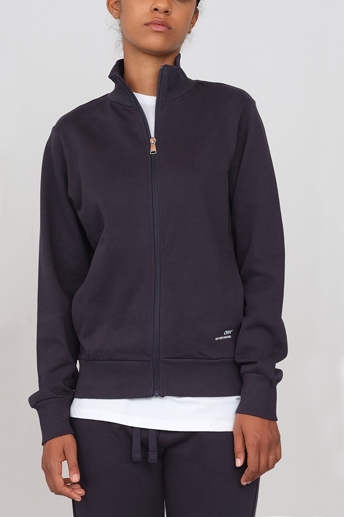 Brushed sweatshirt with zip