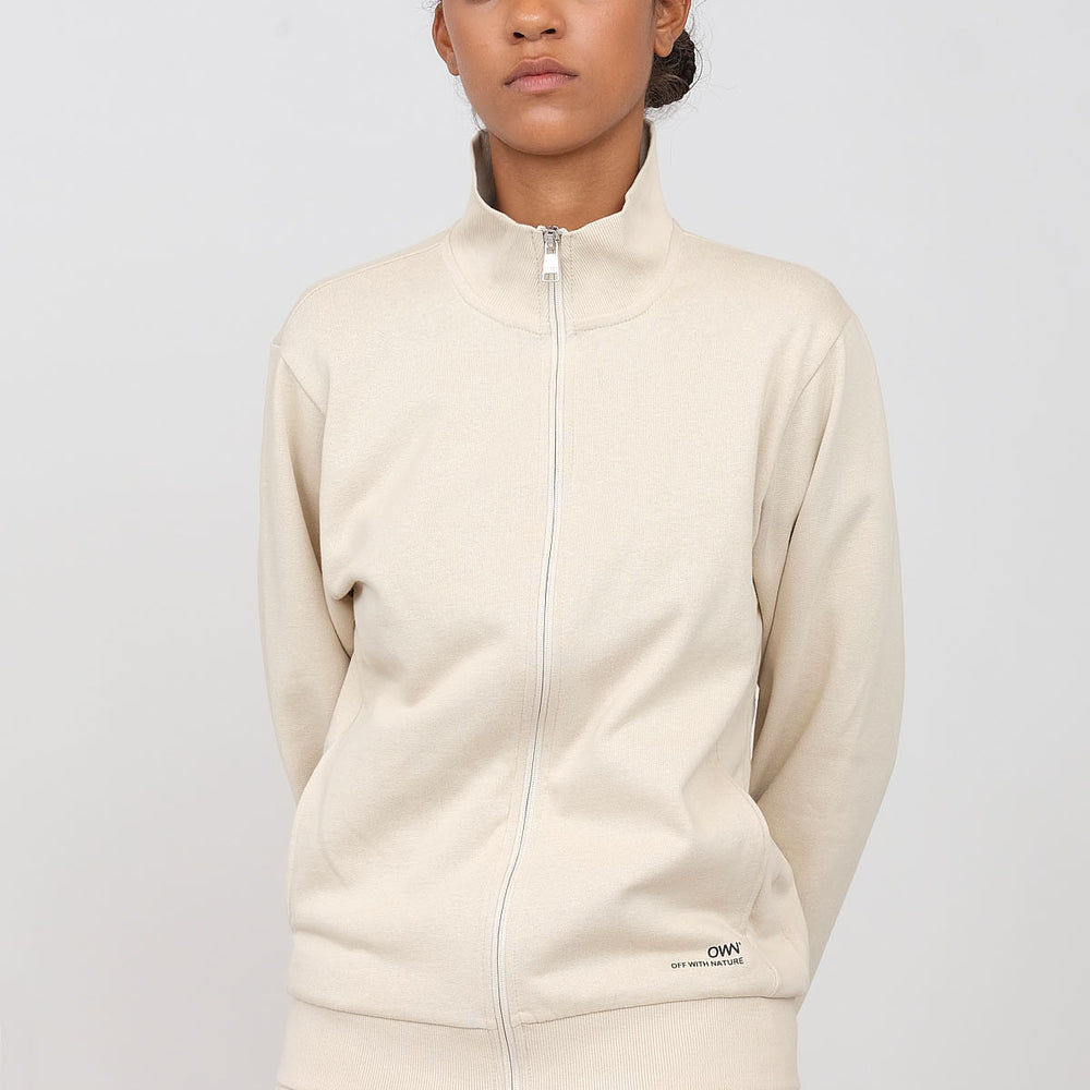 Brushed sweatshirt with zip