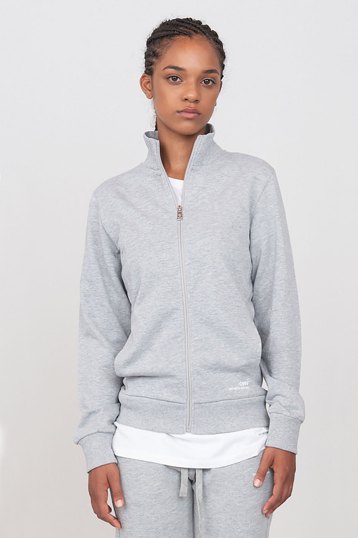 Brushed sweatshirt with zip