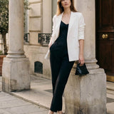 Pantalone a Gamba Dritta in Interlock Black