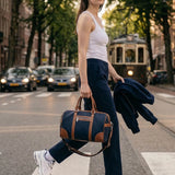 Pantalone a Gamba Dritta in Interlock Navy