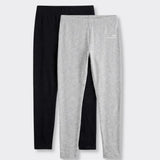 Leggings Nero e Grigio Chiaro Melange - Set da 2