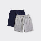 Pantaloncino in Jersey Blu e Grigio Chiaro Melange - Set da 2