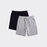 Pantaloncino in Jersey Nero e Grigio Chiaro Melange - Set da 2