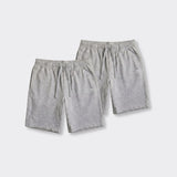 Pantaloncino in Jersey Grigio Chiaro Melange - Set da 2