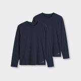 T-Shirt a Manica Lunga Blu - Set da 2