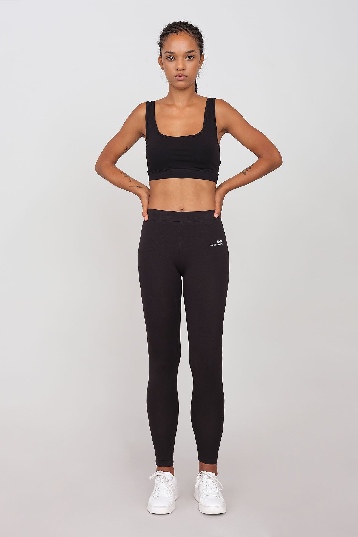 OWN Set Active Leggings and Sports Top in Organic Cotton for Women OWN OFF WITH NATURE