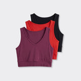 Top Sportivo Scollo a V Mix Colori 01 - Set da 3