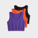 Top Sportivo Scollo a V Mix Colori 02 - Set da 3