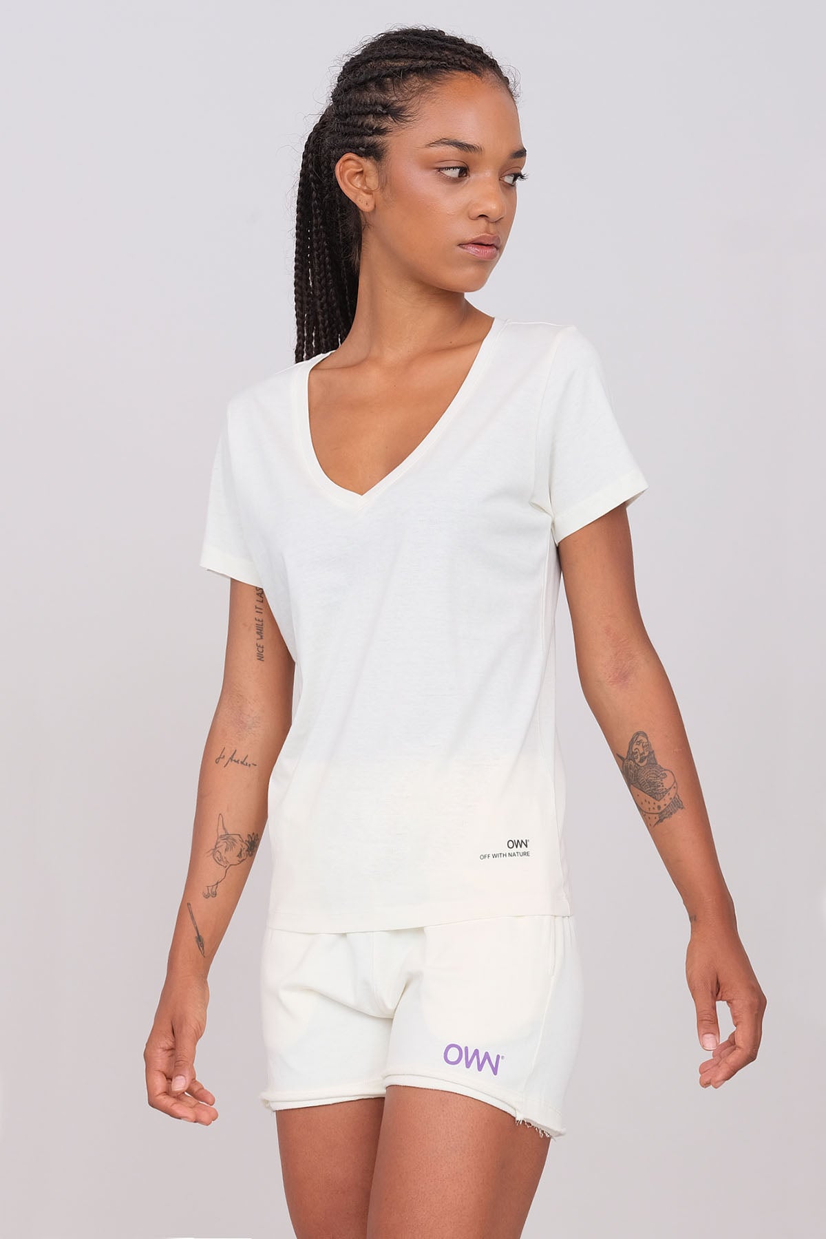 Deep V-Neck T-Shirt Butter