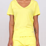 Yellow Deep V-Neck T-Shirt