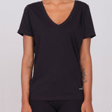 Black Deep V-Neck T-Shirt