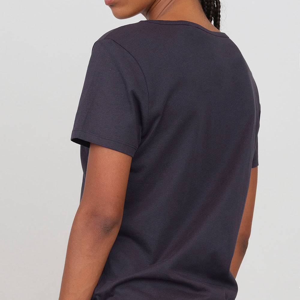 Jersey T-shirt with deep neckline