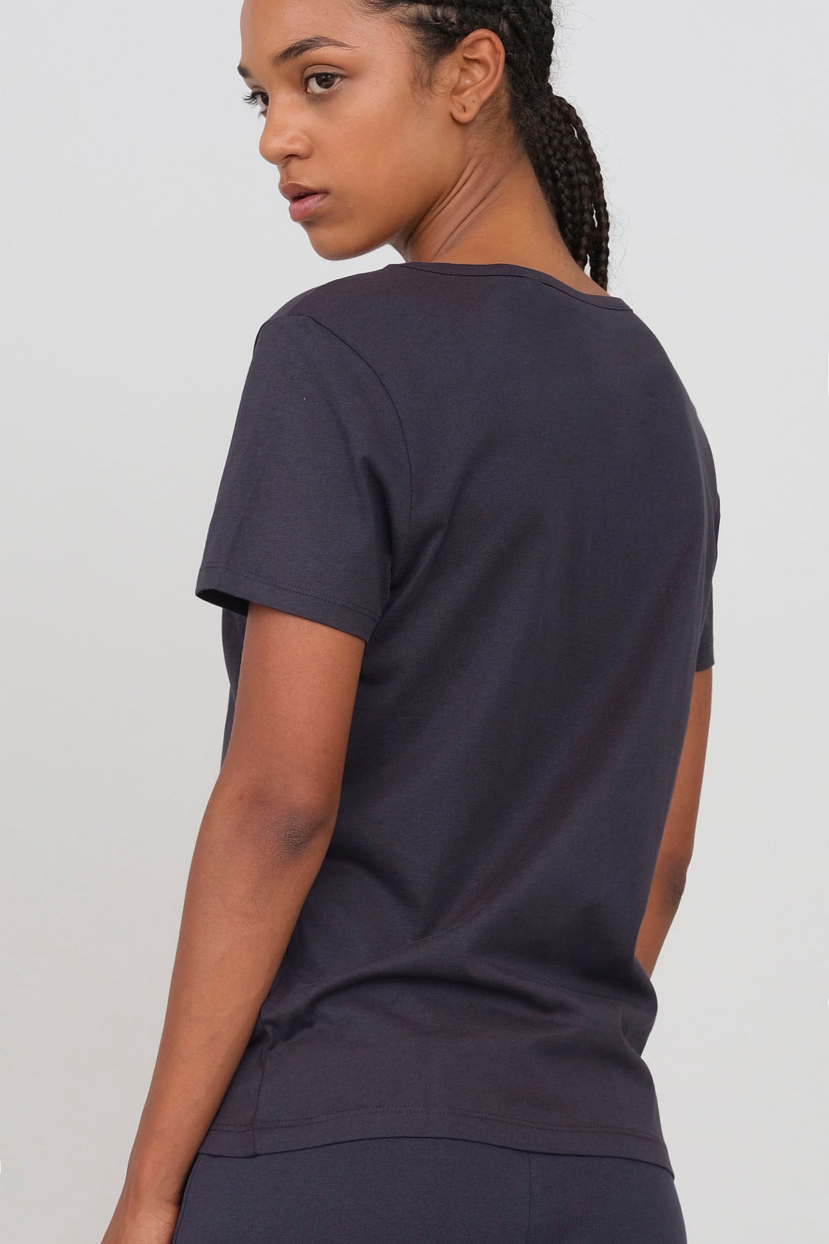 Jersey T-shirt with deep neckline