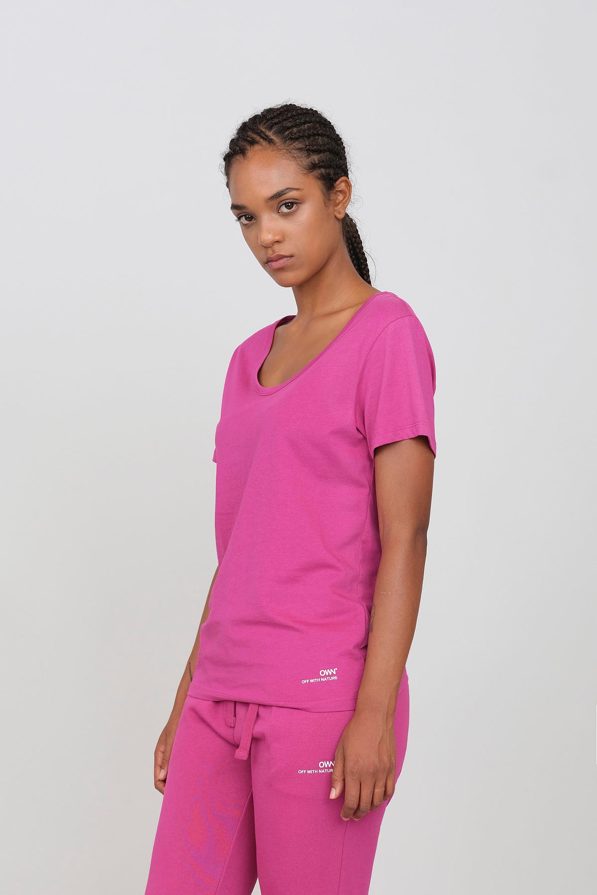 Jersey T-shirt with deep neckline