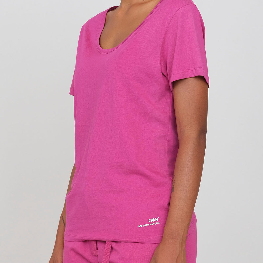 Jersey T-shirt with deep neckline