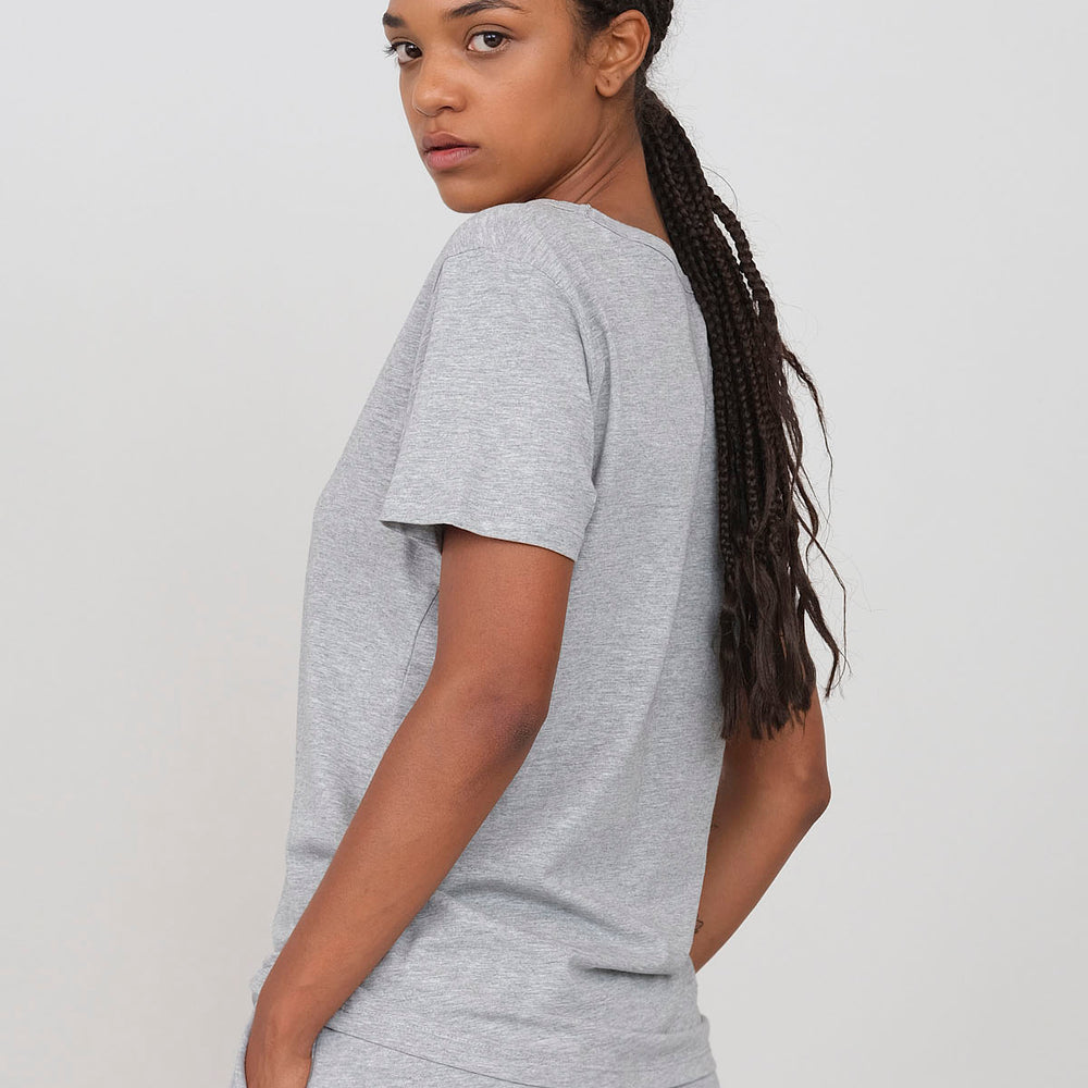 Jersey T-shirt with deep neckline