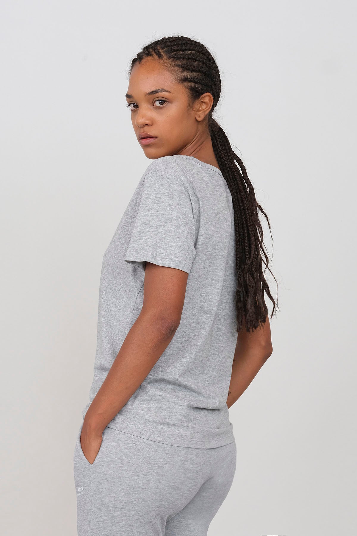 Jersey T-shirt with deep neckline