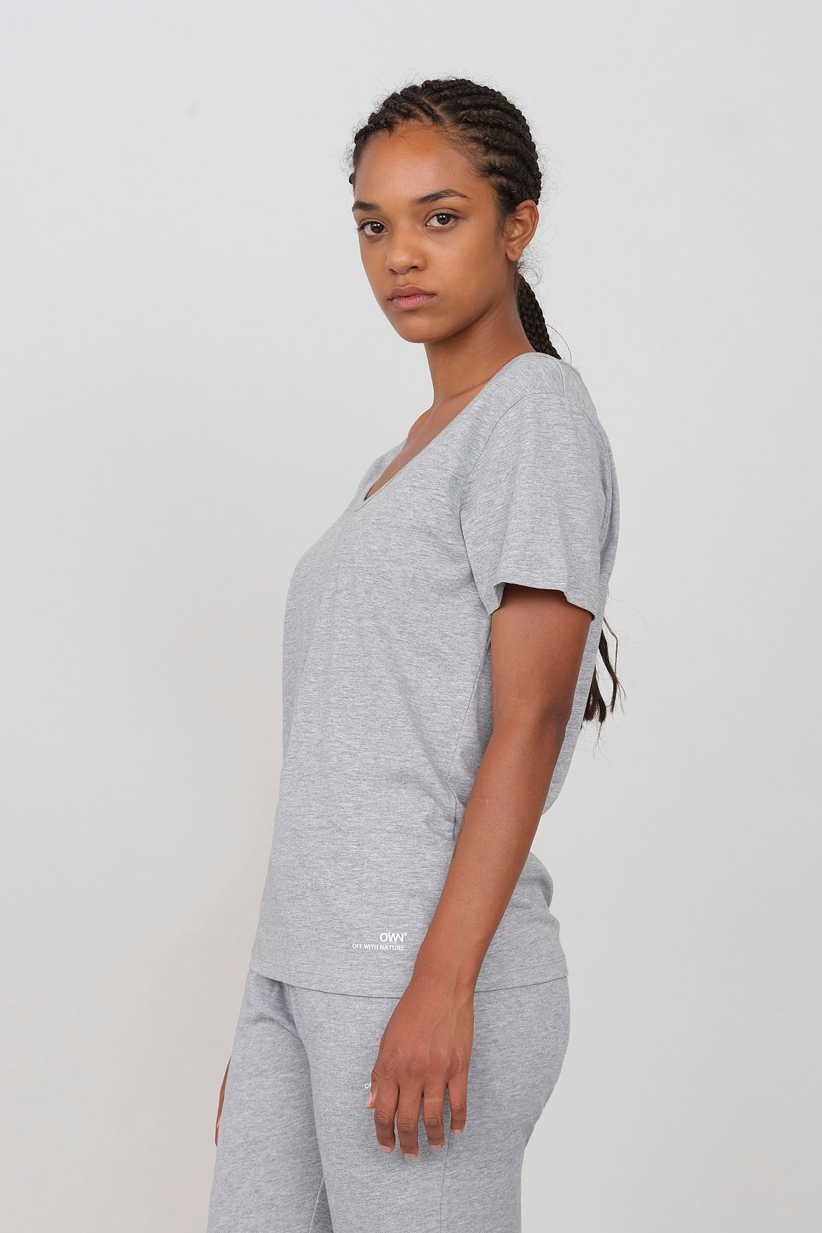 Jersey T-shirt with deep neckline