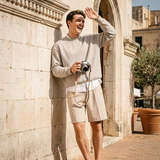 Pantaloncino Loose Fit in Interlock Beige