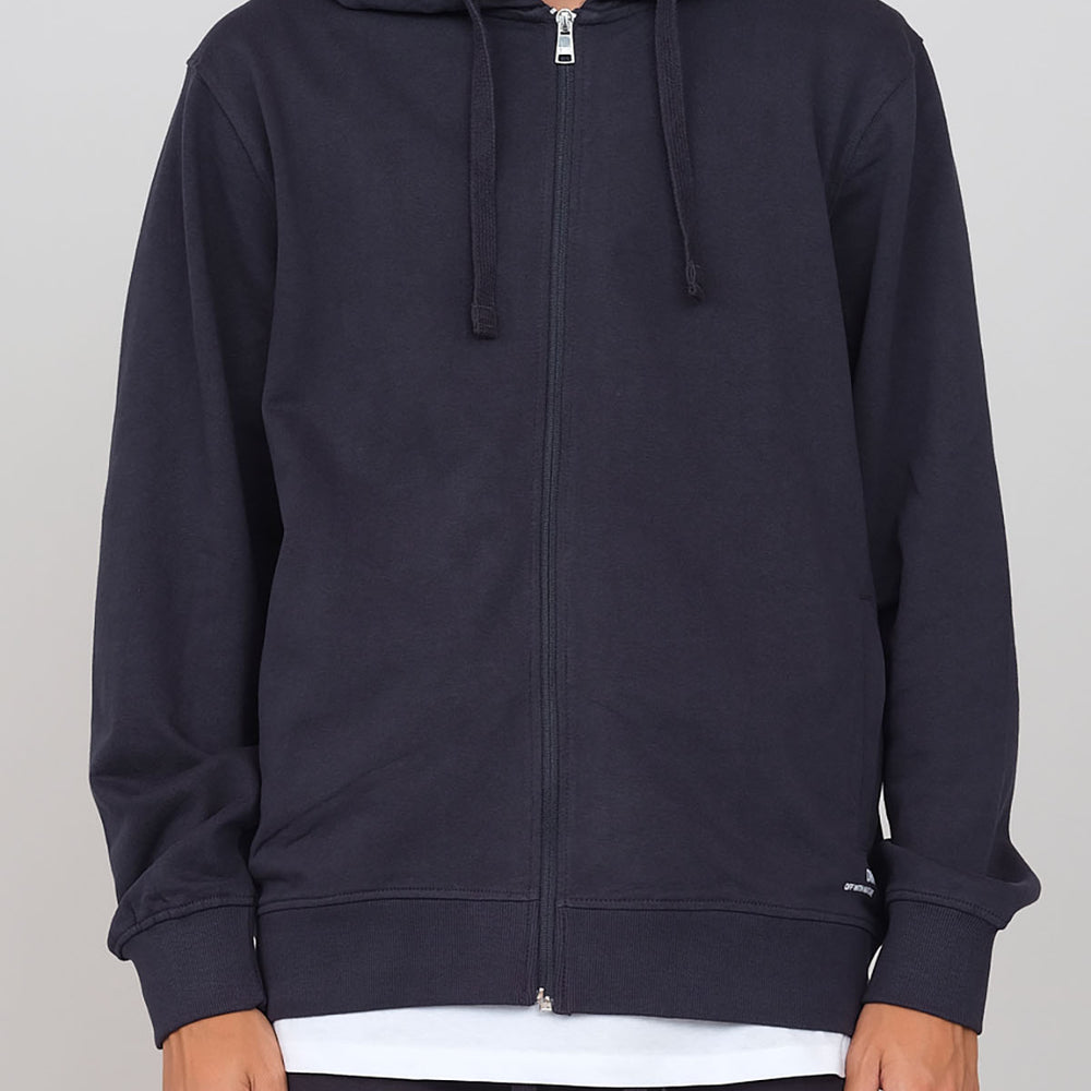 Brushed hooded sweatshirt with zip