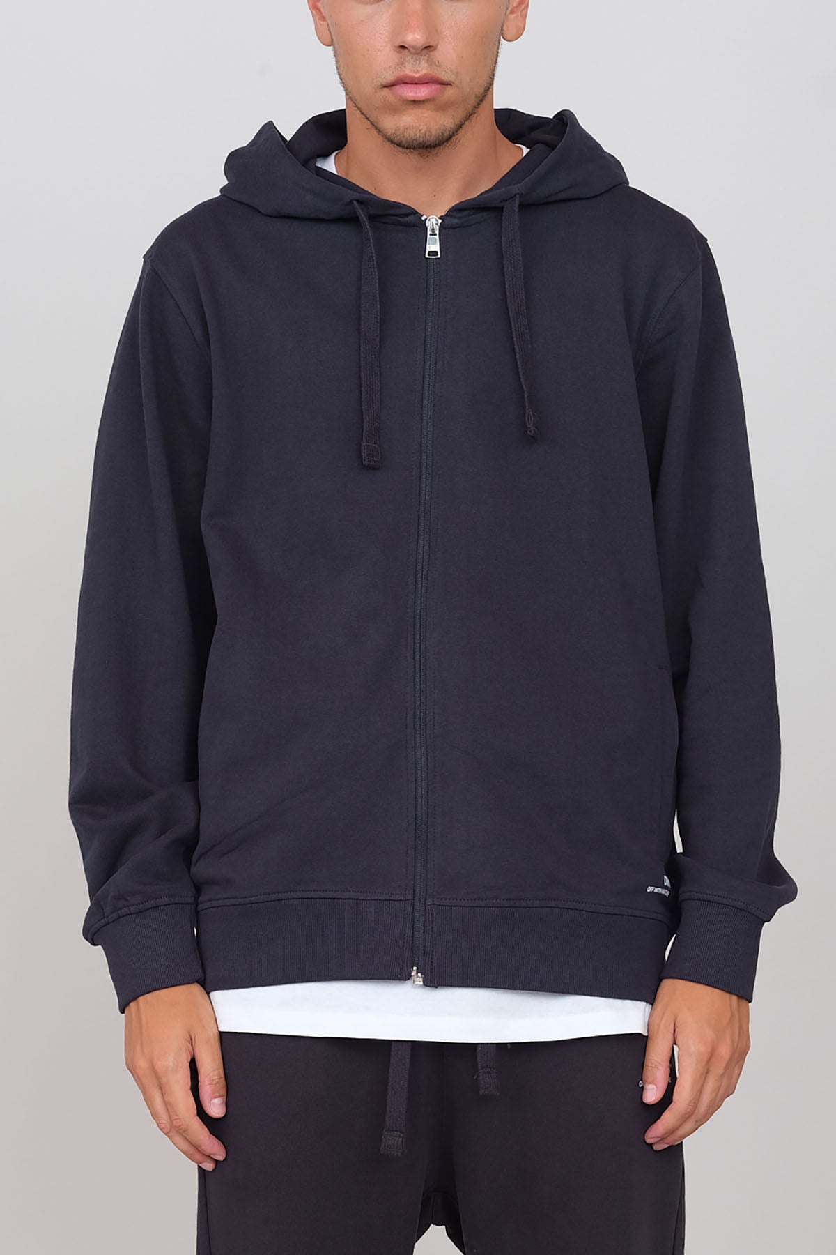 Brushed hooded sweatshirt with zip