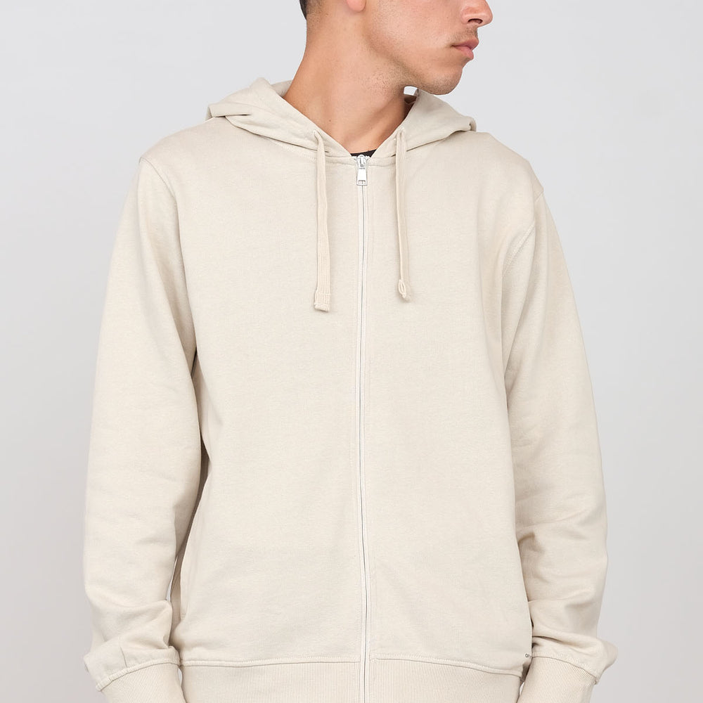 Brushed hooded sweatshirt with zip