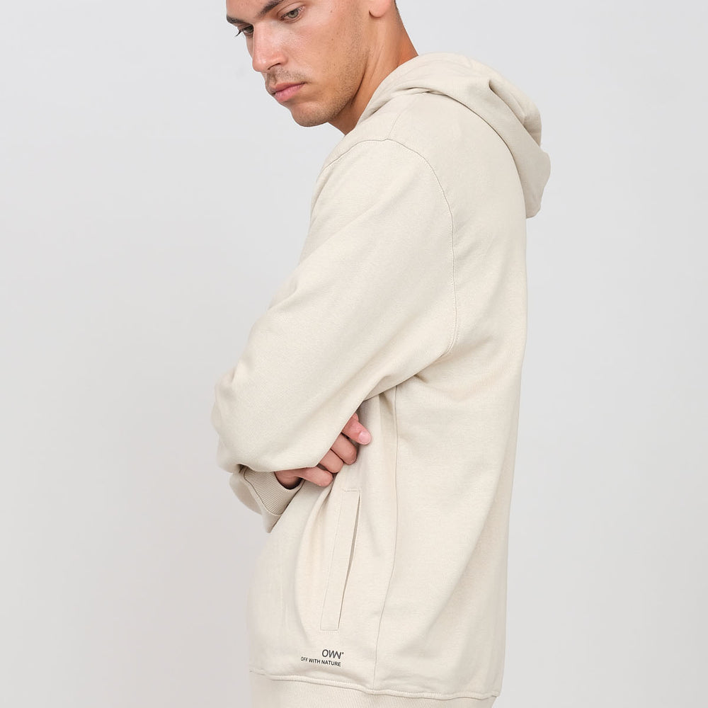 Brushed hooded sweatshirt with zip