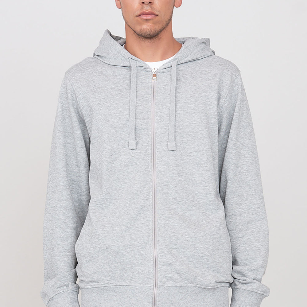 Brushed hooded sweatshirt with zip