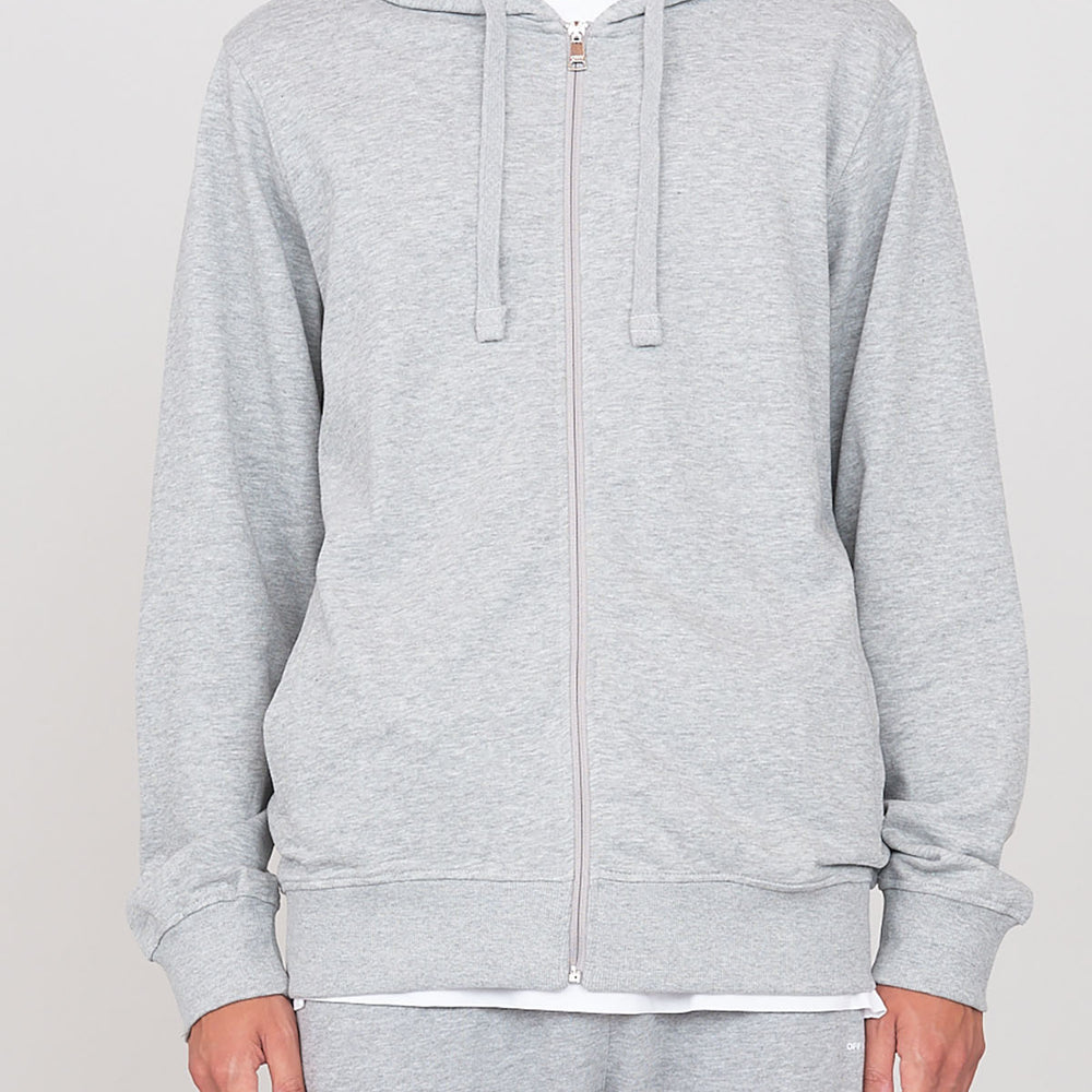 Brushed hooded sweatshirt with zip