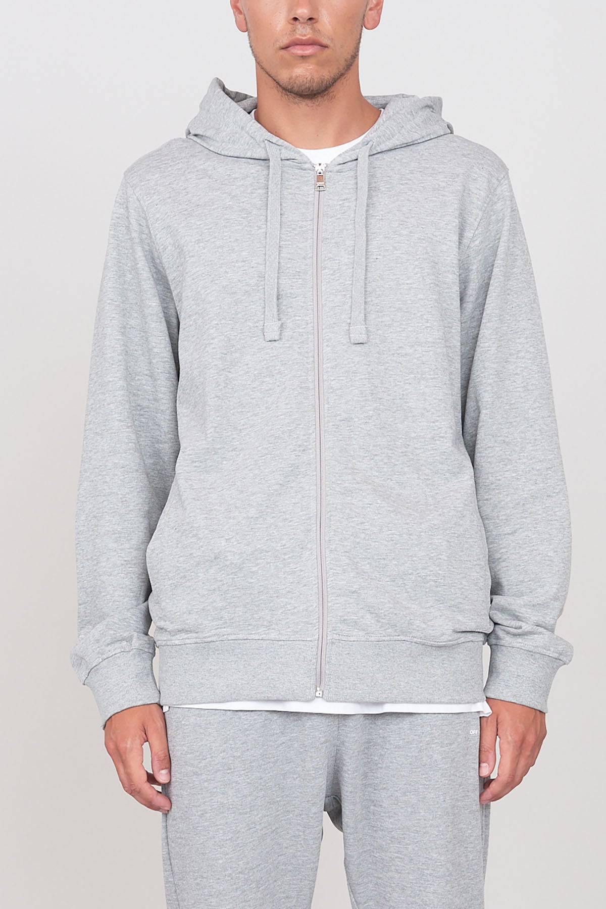 Brushed hooded sweatshirt with zip