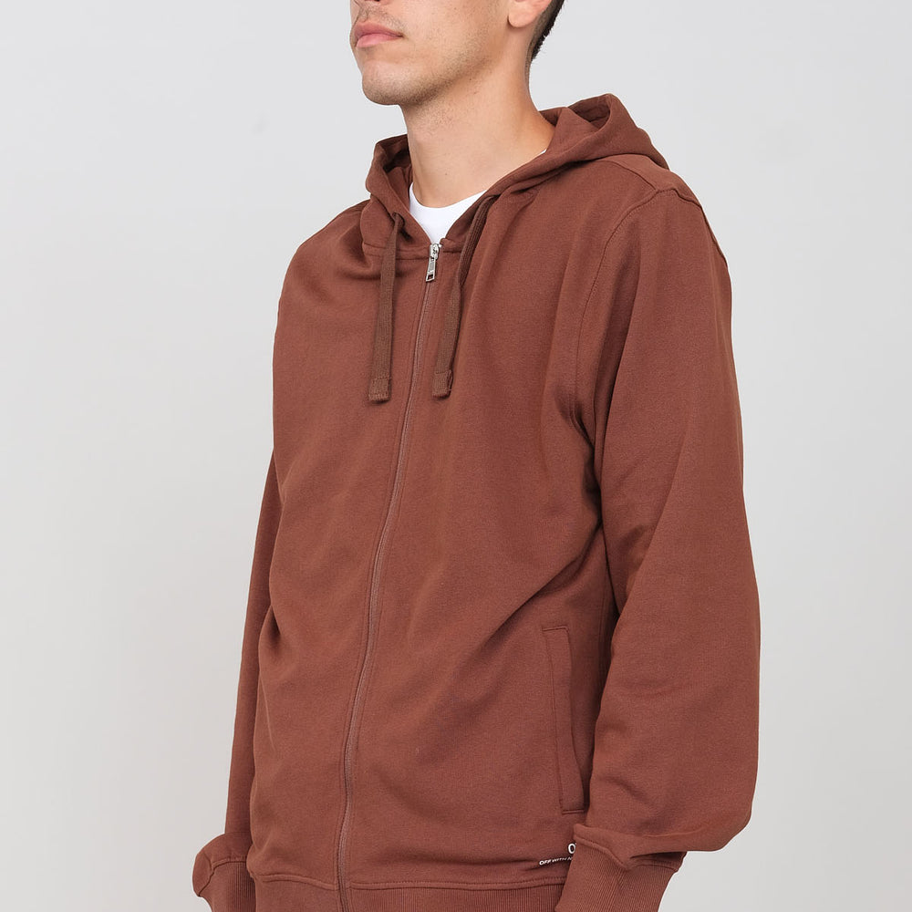 Brushed hooded sweatshirt with zip