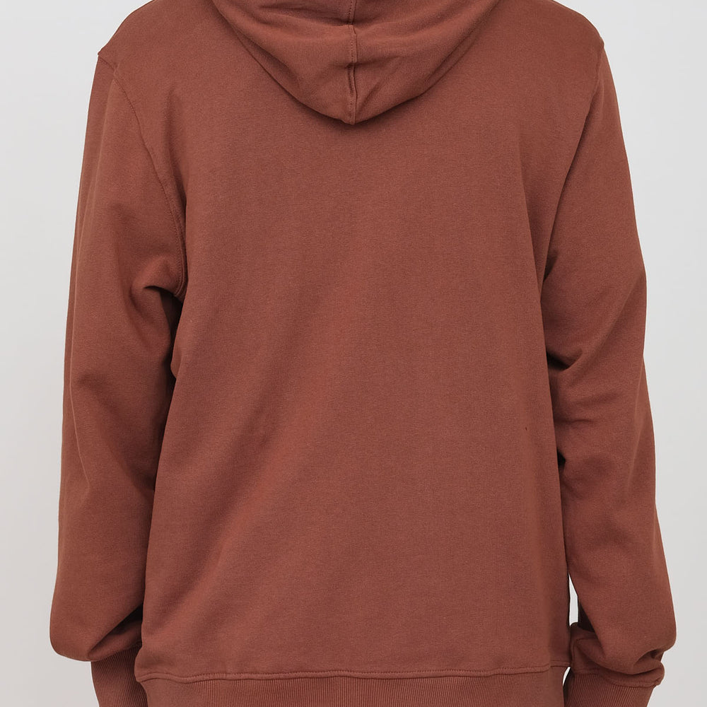 Brushed hooded sweatshirt with zip