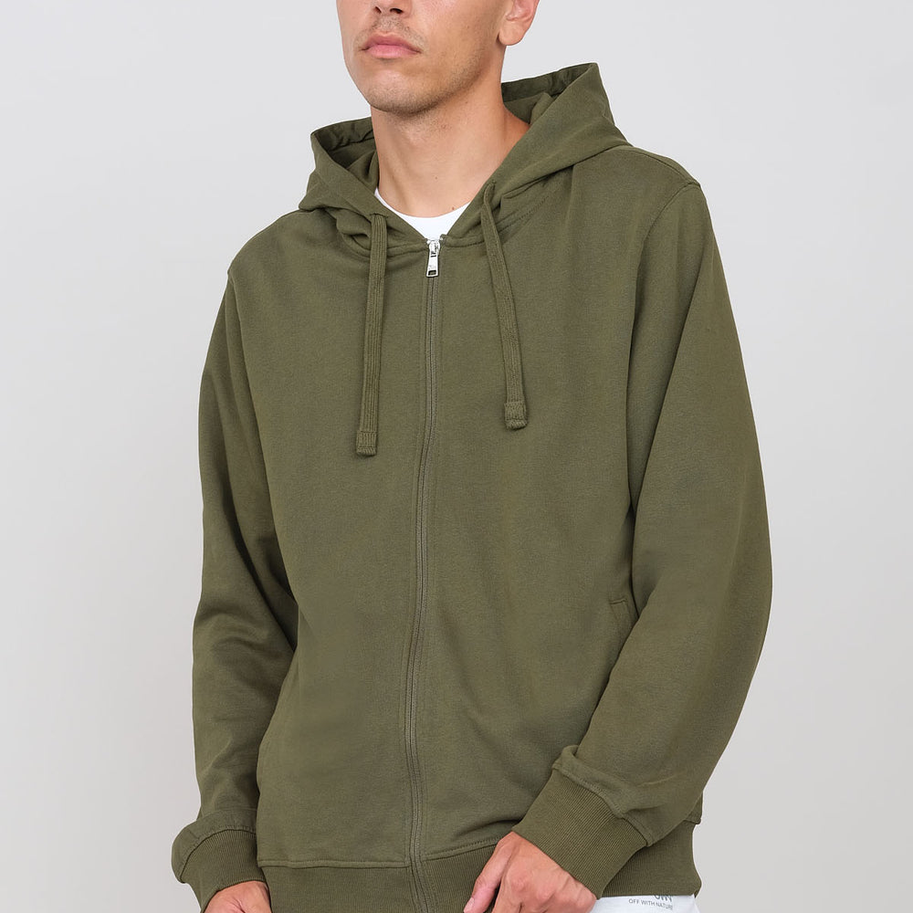 Brushed hooded sweatshirt with zip