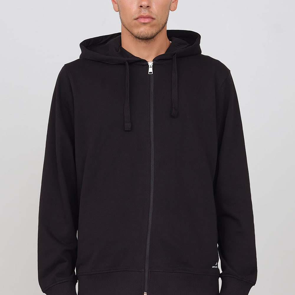 Brushed hooded sweatshirt with zip