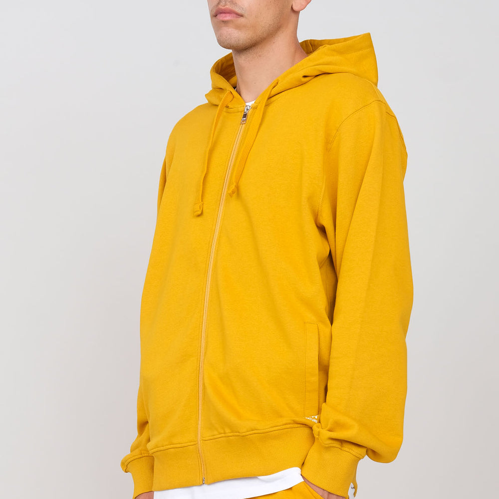 Brushed hooded sweatshirt with zip