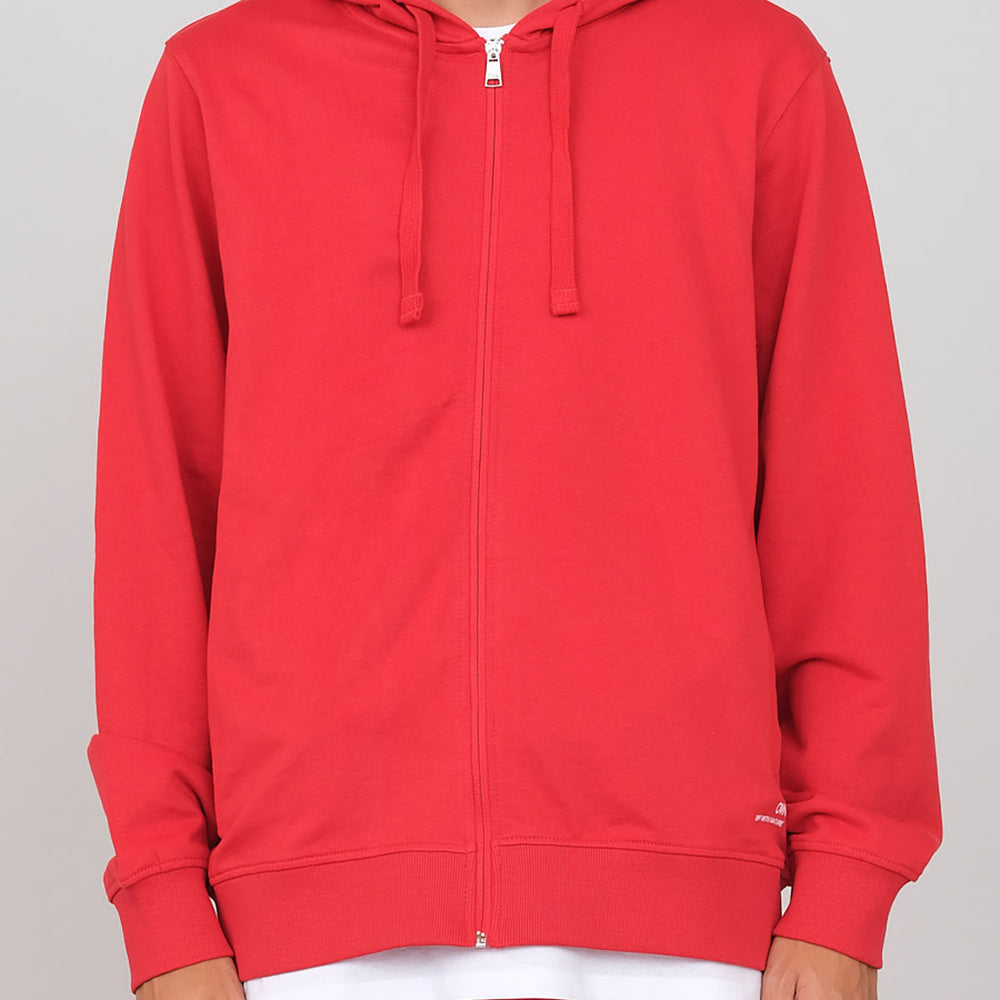 Brushed hooded sweatshirt with zip