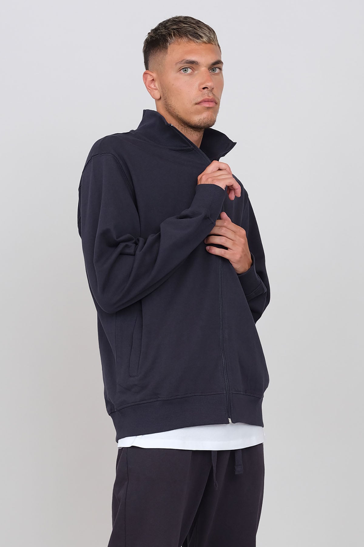 Brushed zip sweatshirt