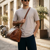 T-Shirt Girocollo in Jersey Beige