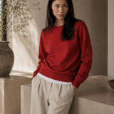 Red Fleece Crewneck Sweatshirt