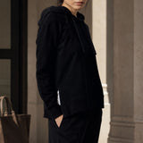 Black Hoodie with Side Slits