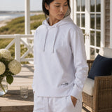 Hooded Sweatshirt with Side Slits White