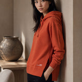 Tomato Hoodie with Side Slits