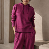 Fuchsia Hoodie with Side Slits