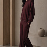 Felpa con Cappuccio in Interlock Prune