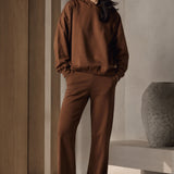 Felpa con Cappuccio in Interlock Peanut