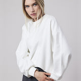 Felpa Girocollo Loose Fit in Interlock Off White